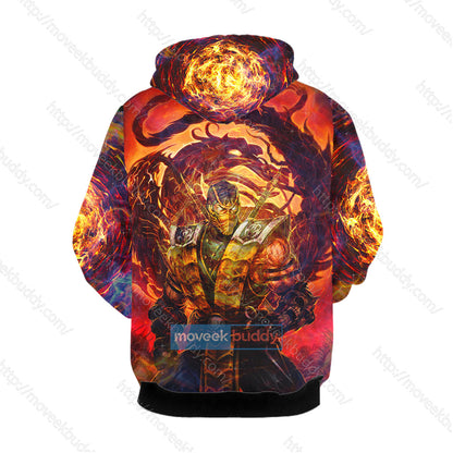 Mortal Kombat Scorpion Cosplay Unisex 3D T-shirt   