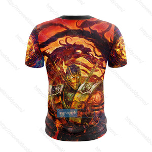 Mortal Kombat Scorpion Cosplay Unisex 3D T-shirt   