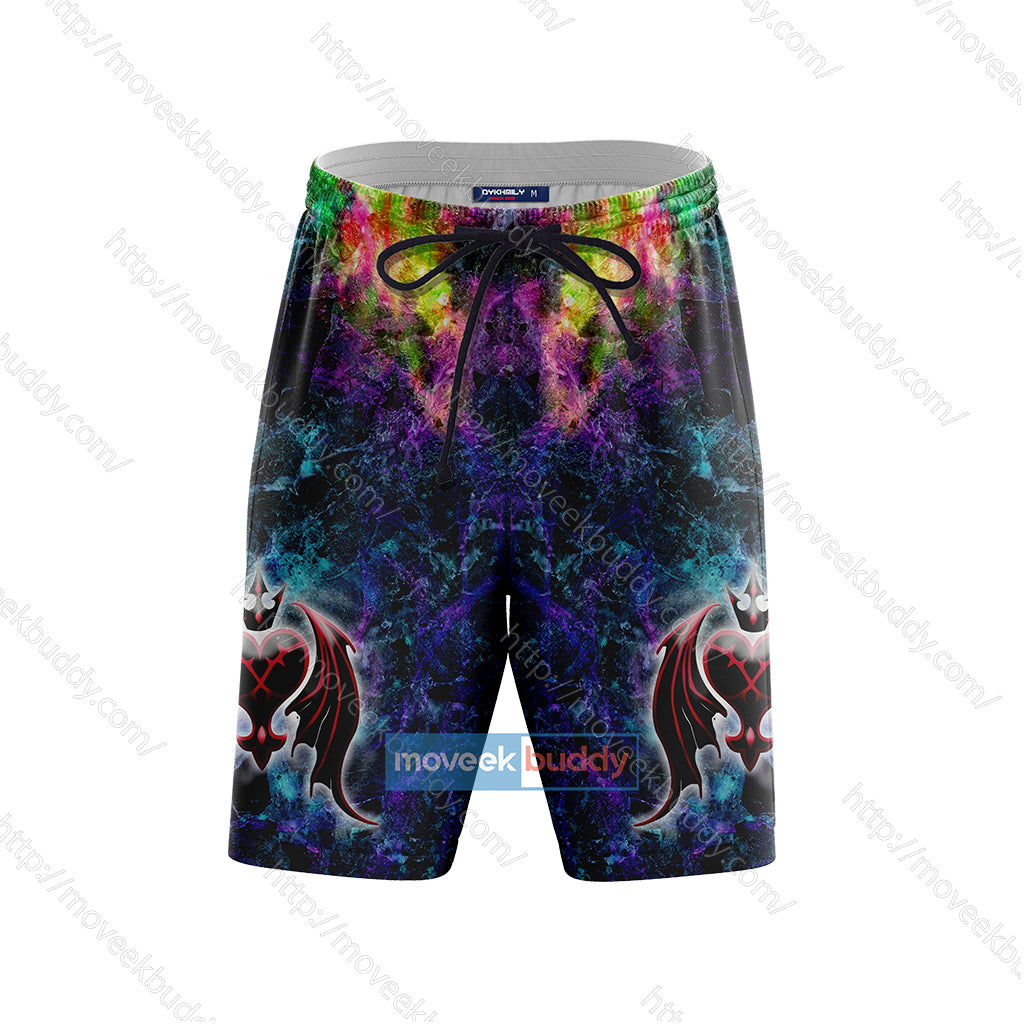 Kingdom Hearts Heartless Emblem Cosplay 3D Beach Shorts   