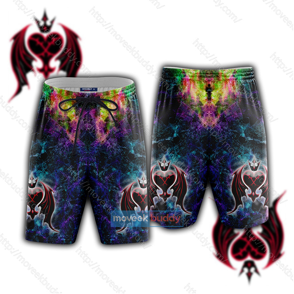Kingdom Hearts Heartless Emblem Cosplay 3D Beach Shorts S  