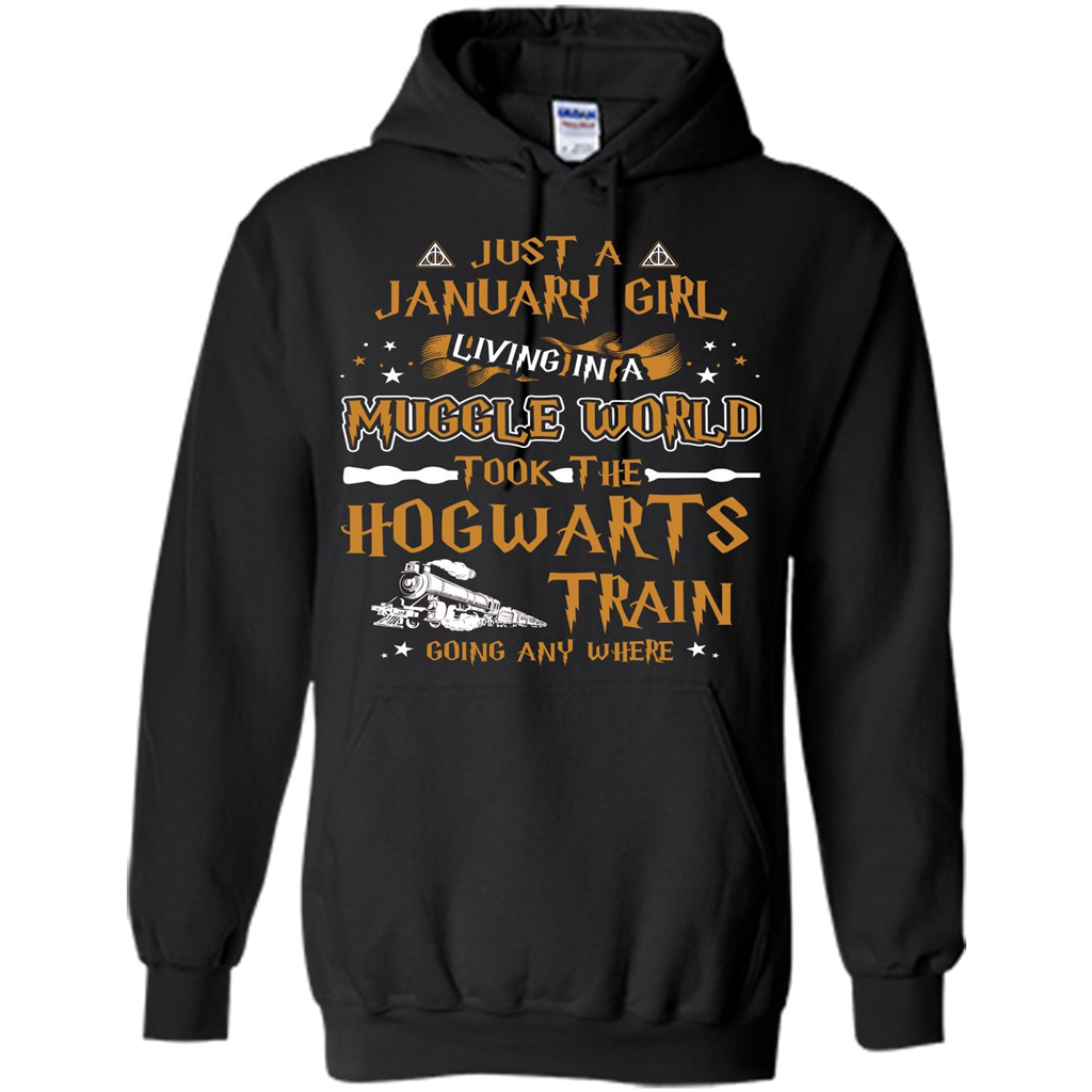 Harry Potter T-shirt Just A January Girl Living In A Muggle World Black S 