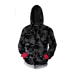 Camo Shark Zip Up Hoodie   