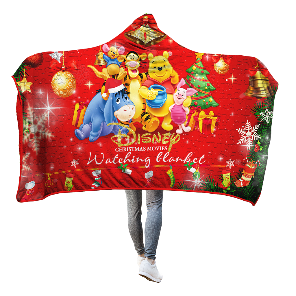 Disney Christmas Movies Watching Blanket 3D Hooded Blanket Adult 80"x60" 2 