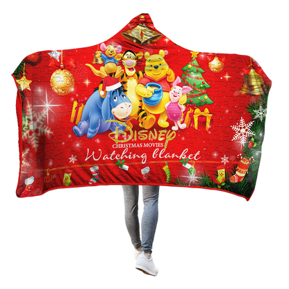 Disney Christmas Movies Watching Blanket 3D Hooded Blanket Adult 80"x60" 2 