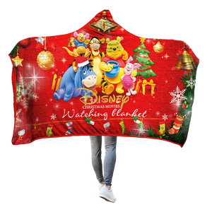 Disney Christmas Movies Watching Blanket 3D Hooded Blanket Adult 80"x60" 2 