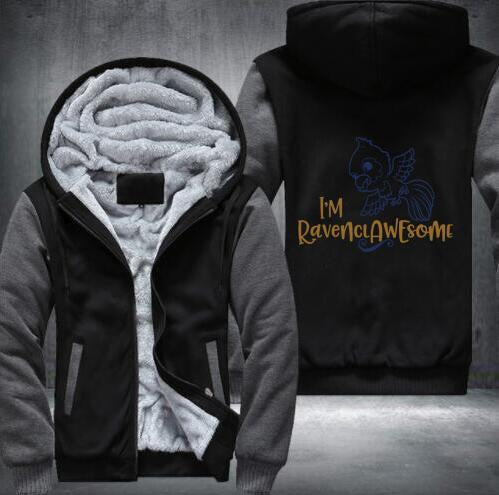 Harry Potter Winter Zip Hoodies Ravenclaw Black-Grey S 