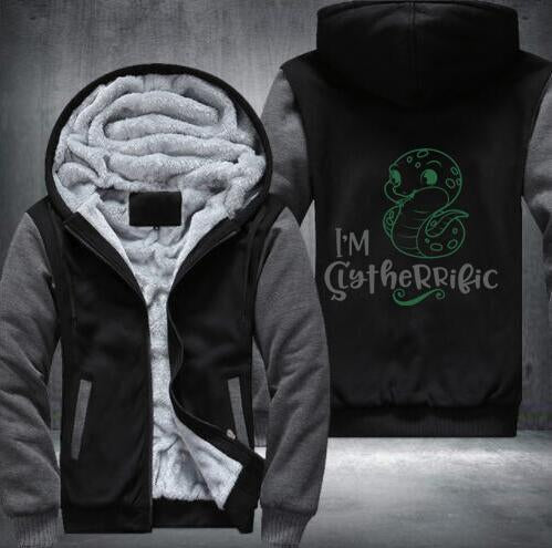 Harry Potter Winter Zip Hoodies Slytherin Black-Grey S 