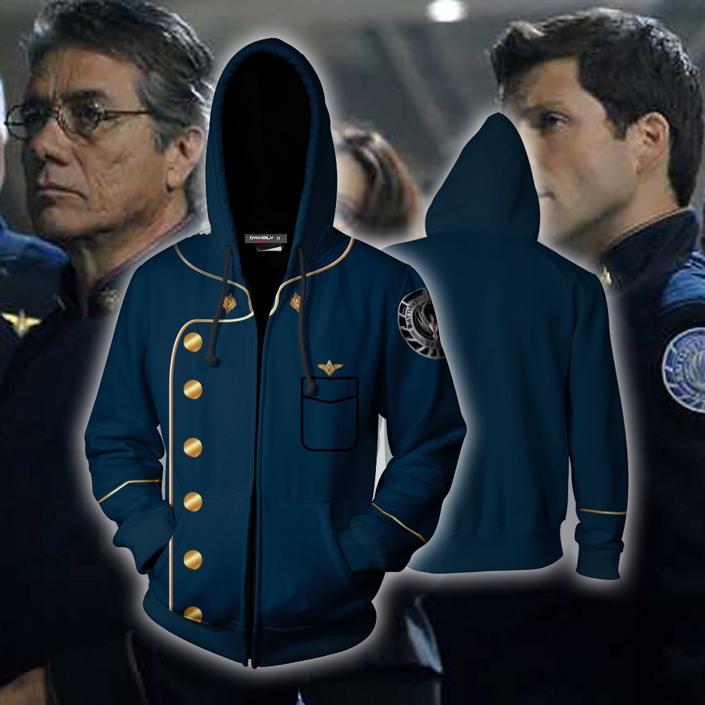 Battlestar Galactica Cosplay Zip Up Hoodie Jacket MoveekBuddyShop