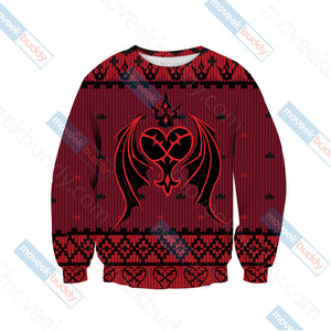 Kingdom Hearts - Heartless Symbol Knitting Style Unisex 3D Sweater   
