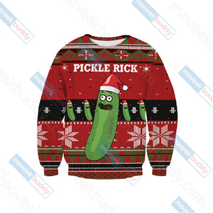 Pickle Rick X-mas 3D Sweater   