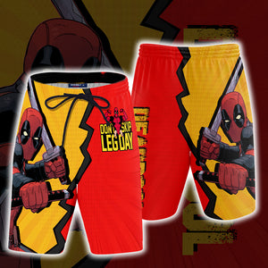Deadpool - Gym Don't Skip Leg Day Beach Shorts S  