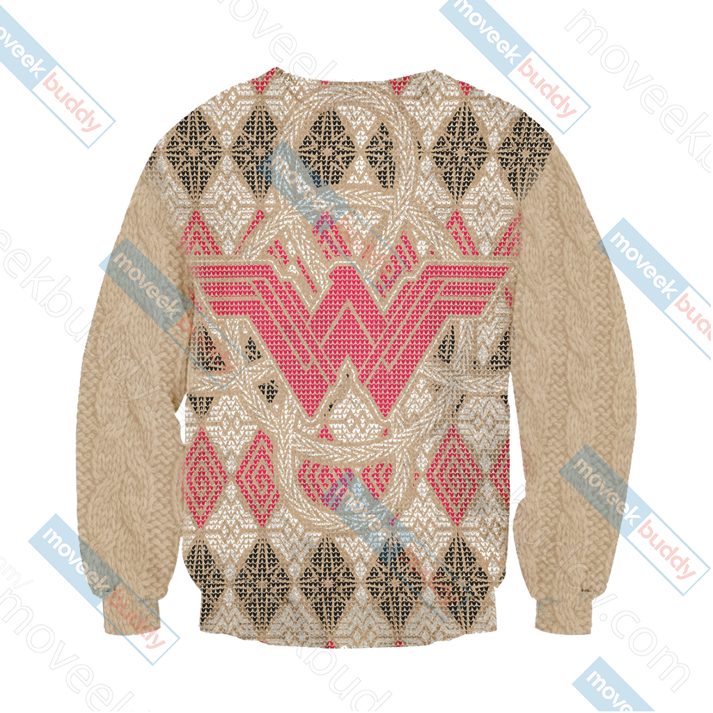 Wonderwoman Knitting Style Unisex 3D Sweater   