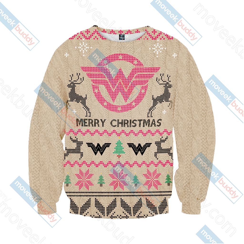 Wonderwoman Knitting Style Unisex 3D Sweater   
