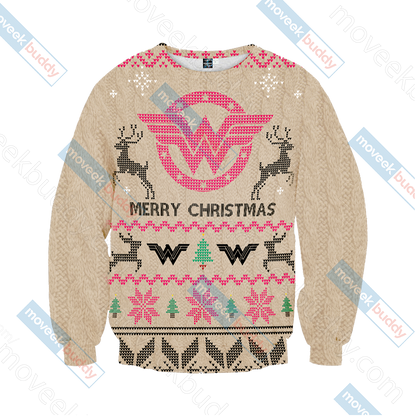 Wonderwoman Knitting Style Unisex 3D Sweater   