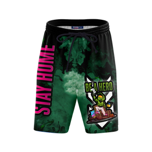 Halo: Combat Evolved - Be a hero. Stay home Beach Shorts   