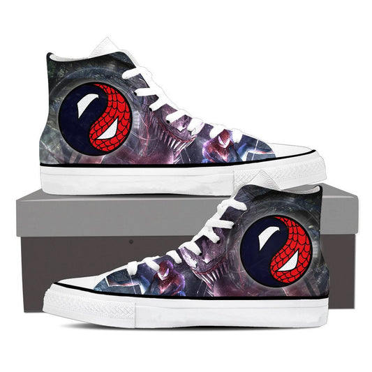 Yinyang Spiderman And Venom High Top Shoes SIZE 29