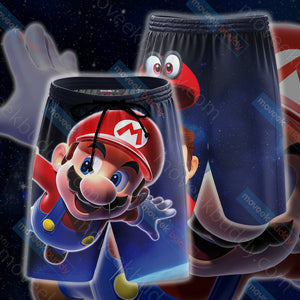 Mario Unisex 3D T-shirt Beach Shorts S 