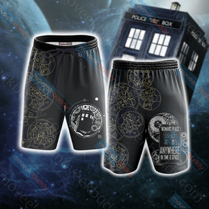 Doctor Who Tardis New Look Unisex 3D Beach Shorts S  