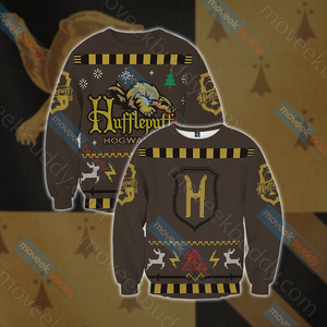 Harry Potter Loyal Like A Hufflepuff Winter Style Unisex 3D T-shirt Sweater S 