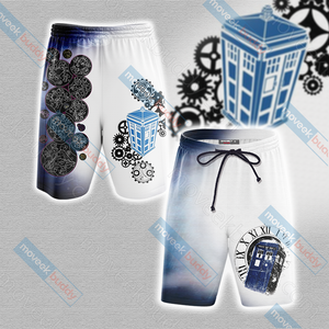 Doctor Who Tardis New Unisex 3D Beach Shorts S  