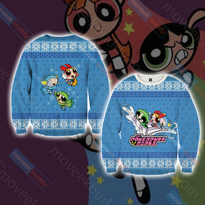 The Powerpuff Girls Christmas Style Unisex 3D Sweater S  