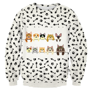 Cats And Their Backs Unisex 3D Sweater   