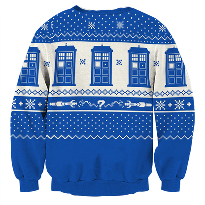 Doctor Who TARDIS Ugly Christmas 3D Sweater   