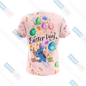 Happy Easters Day x Stitch Unisex 3D T-shirt   