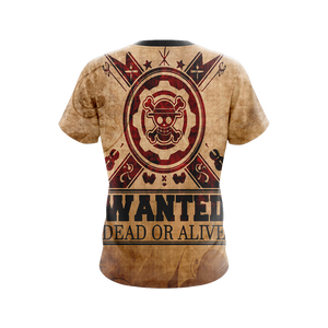 One Piece - Wanted Dead or Alive Unisex 3D T-shirt   