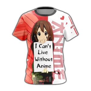 I Can't Live Without Anime Unisex 3D T-shirt Zip Hoodie   