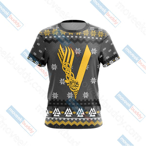 Vikings Knitting Style Unisex 3D T-shirt   