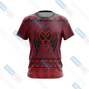 Kingdom Hearts - Heartless Symbol Knitting Style Unisex 3D T-shirt   