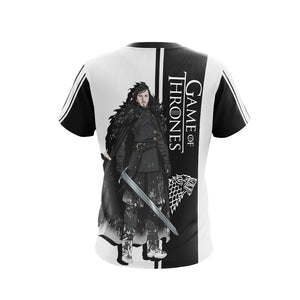 Game Of Thrones - Jon Snow Character Unisex 3D T-shirt   