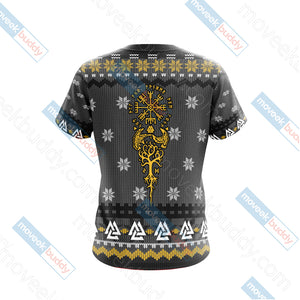 Vikings Knitting Style Unisex 3D T-shirt   