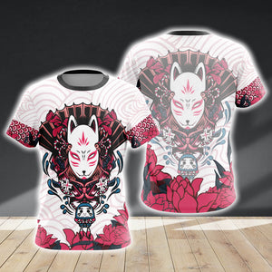 Naruto Kitsune Mask Unisex 3D T-shirt   