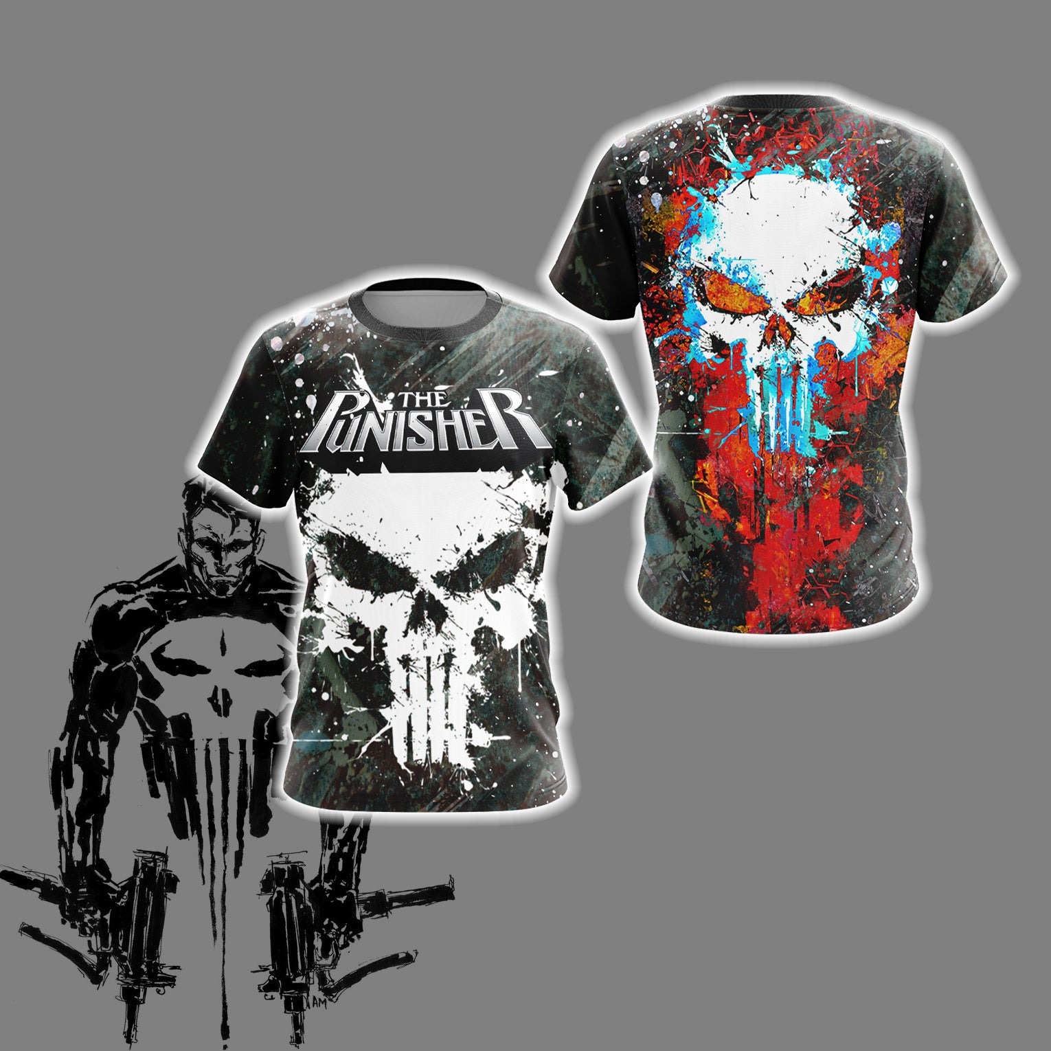 The Punisher New Look Unisex 3D T-shirt   