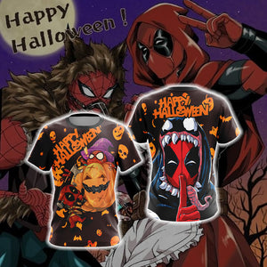 Deadpool x Spider Man - Halloween Unisex 3D T-shirt   