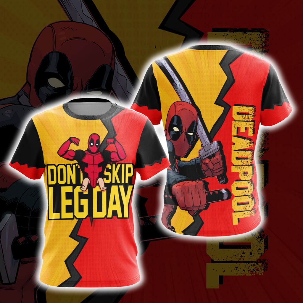 Deadpool - Gym Don't Skip Leg Day Unisex 3D T-shirt   