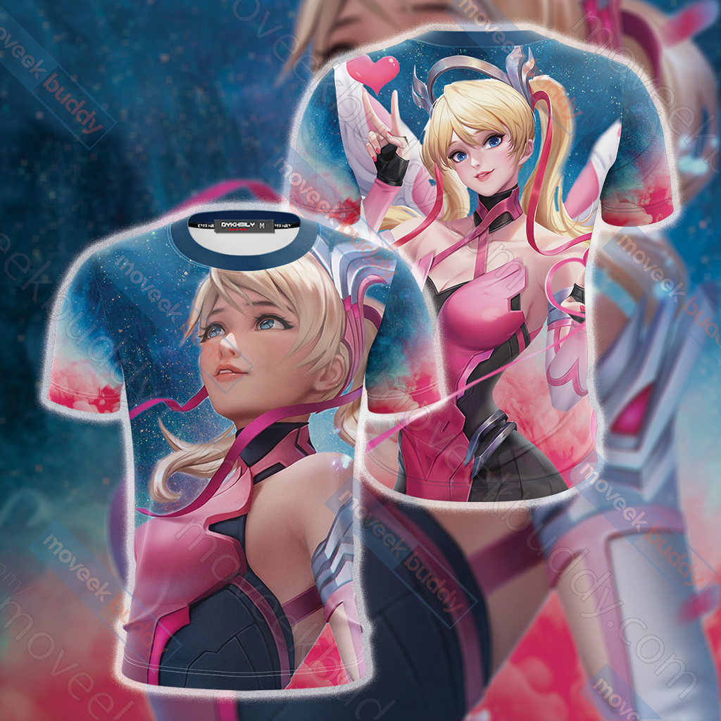 Overwatch Pink Mercy Unisex 3D T-shirt   