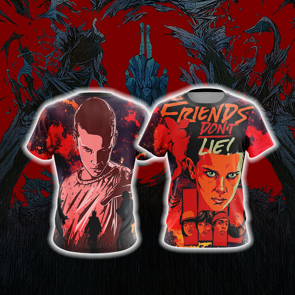Stranger Things Friends Don't Lie Unisex 3D T-shirt   