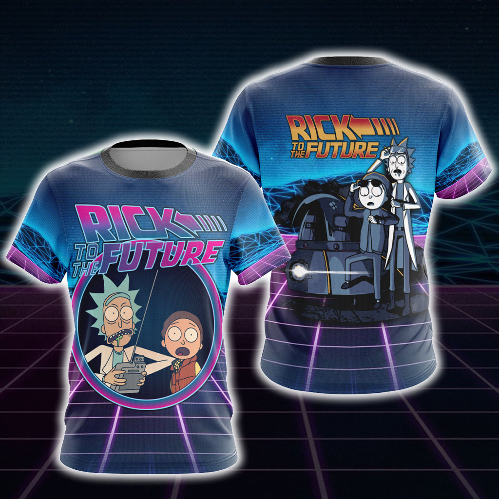 Back To The Future x Rick and Morty Unisex 3D T-shirt US/EU S (ASIAN L)  