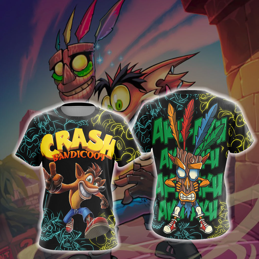 Crash Bandicoot New Unisex 3D T-shirt T-shirt S 