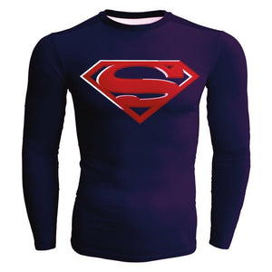 Superman Dean Cain Cosplay Long Sleeve Compression T-shirt   