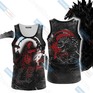 Godzilla King Of The Monsters New Version Unisex 3D T-shirt Tank Top S 