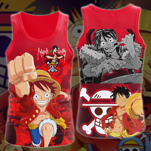 One Piece Monkey D. Luffy Anime Manga 3D All Over Print T-shirt Tank Top Zip Hoodie Pullover Hoodie Hawaiian Shirt Beach Shorts Jogger Tank Top S 