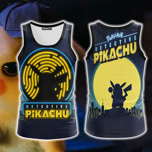 Pokemon Detective Pikachu Unisex 3D T-shirt Tank Top S 