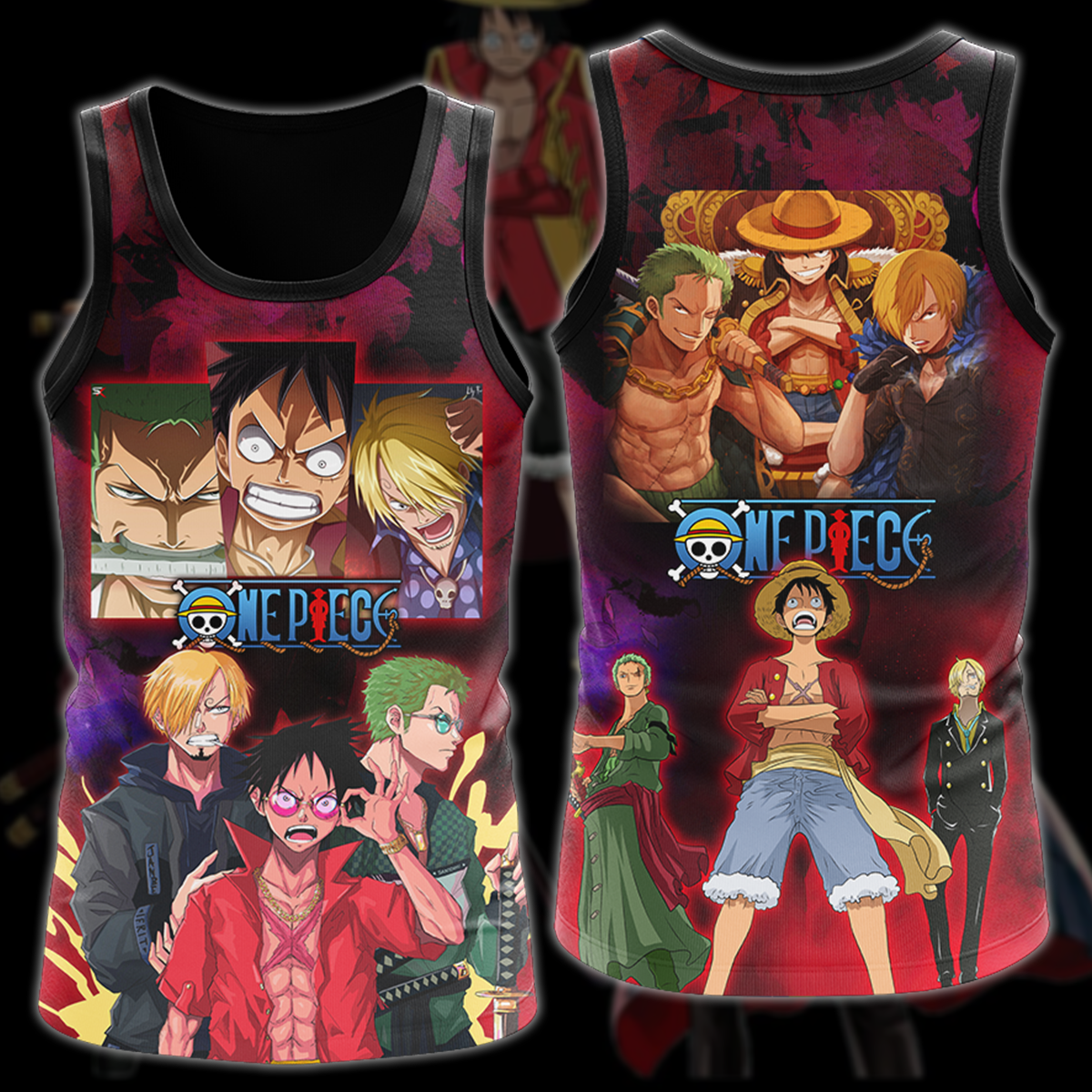 Anime One Piece Men's 3D Tank Tops Sleeveless T-shirt Summer Fashion Tank  Tops For Mens 