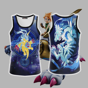 Digimon New Garurumon 3D T-shirt Tank Top S 