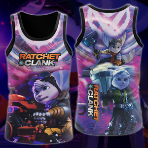 Ratchet & Clank Video Game All Over Printed T-shirt Tank Top Zip Hoodie Pullover Hoodie Hawaiian Shirt Beach Shorts Joggers Tank Top S 