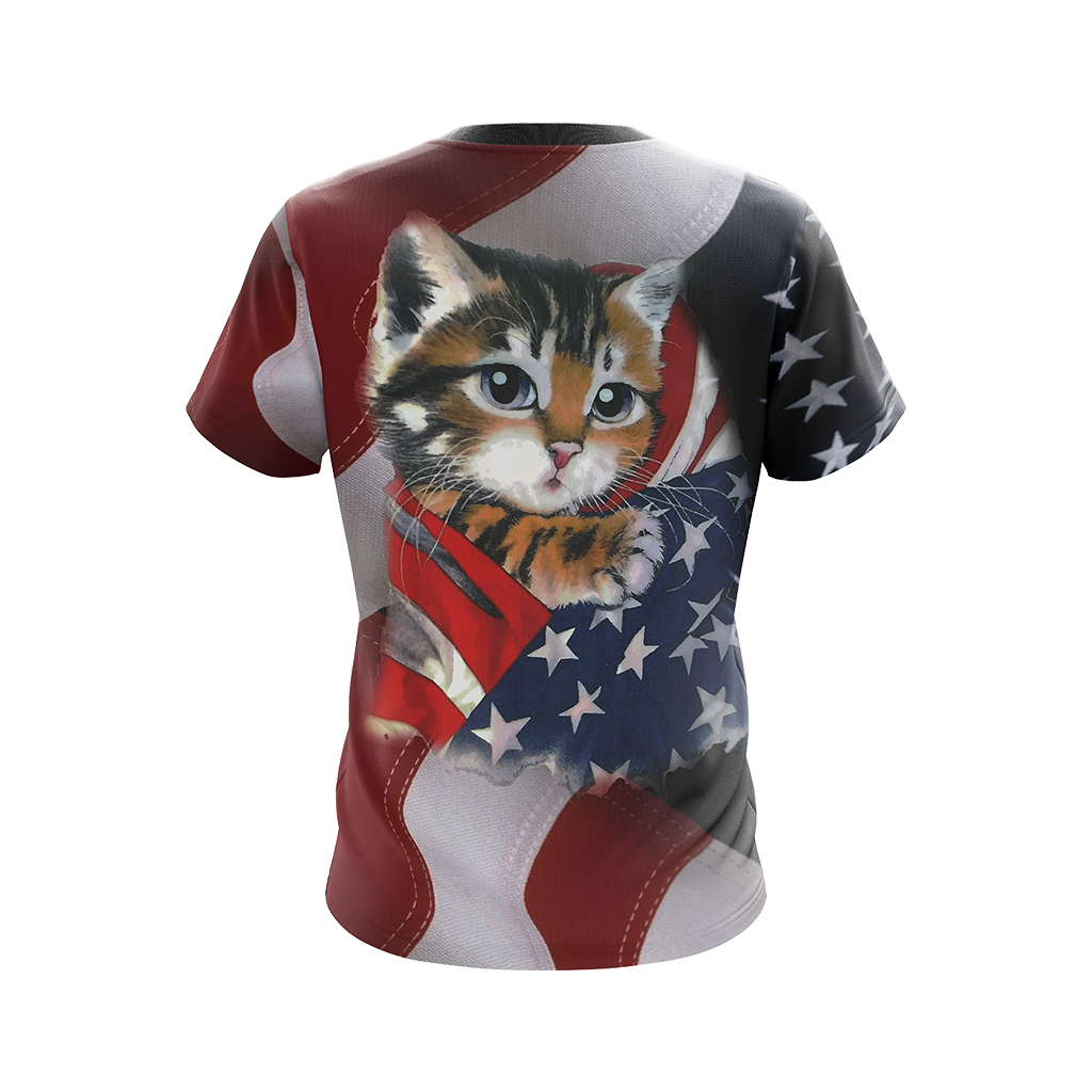 Patriotic Kitten Unisex 3D T-shirt   